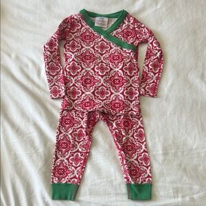Hanna Andersson Red and Green Christmas  Pajama Set